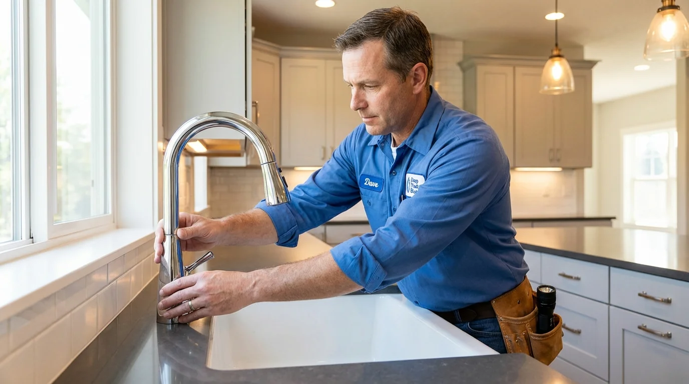 Kitchen faucet installation by Johns Plumbing LLC in Palm City