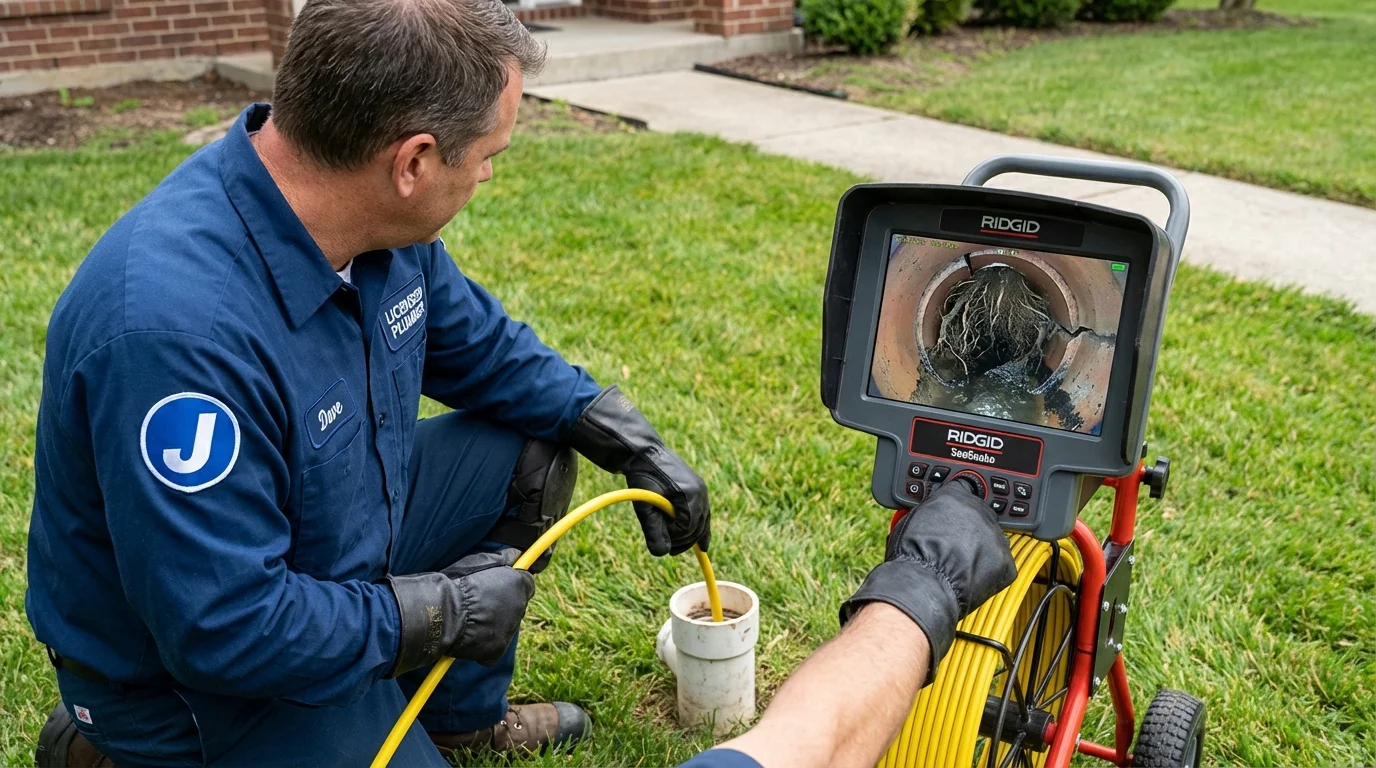 Sewer camera inspection being performed by Johns Plumbing LLC in Palm City