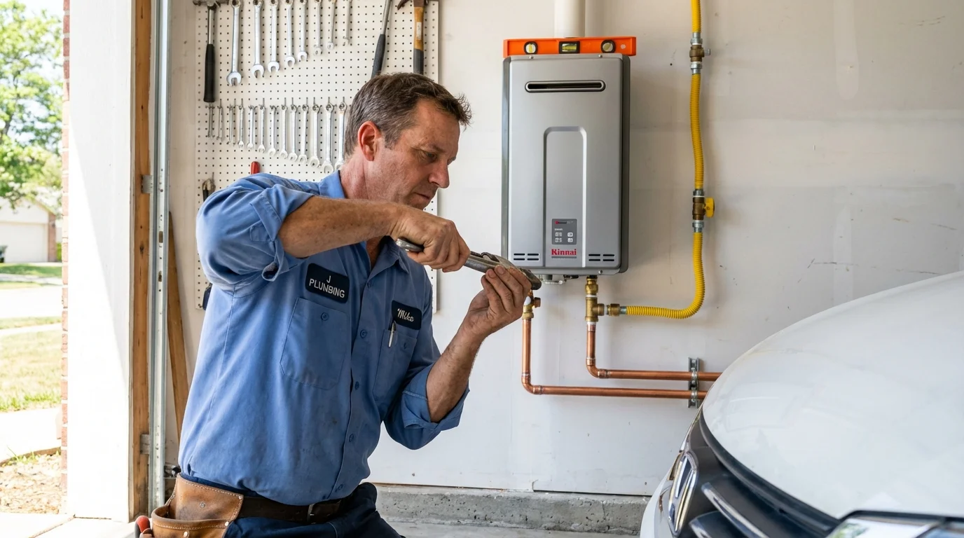 Tankless water heater installation by a Johns Plumbing LLC plumber in Palm City